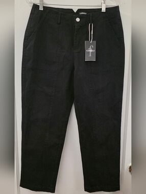 Flamingals Pants Style 267749LY Black Straight Leg High Rise Stretch Utility NWT
